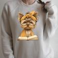 Baby Tiger Open Book Reading Graphic Portrait Round Glasses Raglan Sleeve Sweatshirt Heather Forest Baby Tiger Open Book Reading Graphic Portrait Round Glasses Raglan Sleeve Sweatshirt Heather Forest