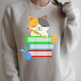 Back To School Kawaii Cat School Books Homework For Men Women Kids Raglan Sleeve Sweatshirt Heather Forest