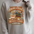 Baking Books Vintage Because Murder Is Illegal Aesthetic Raglan Sleeve Sweatshirt Heather Forest