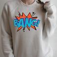 Bang Comic Book Sound Effect Bubble Graphic Tee Shirt Raglan Sleeve Sweatshirt Heather Forest