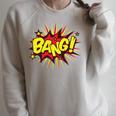 BANG Pop Art Comic Book Speech Bubbles Street Graffiti Art Raglan Sleeve Sweatshirt Heather Forest