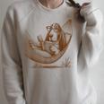 Basset Hound Dog Mom Basset Hound Dog Reading Book Raglan Sleeve Sweatshirt Heather Forest