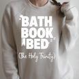 Bath Book Bed Book Lover Self-Care For Women Premium Tri-Blend Raglan Sleeve Sweatshirt Heather Forest