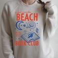 Beach Book Club Girl Summer Bookish Beach Day Librarian Raglan Sleeve Sweatshirt Heather Forest