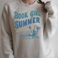 Beach Book Lover Summer Bookish Book Girl Summer Raglan Sleeve Sweatshirt Heather Forest
