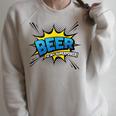 Beer Is My Superpower Comic Book Raglan Sleeve Sweatshirt Heather Forest