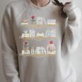 Belle Inspired Book Shelf Art Rose Book Lover For Women Raglan Sleeve Sweatshirt Heather Forest Belle Inspired Book Shelf Art Rose Book Lover For Women Raglan Sleeve Sweatshirt Heather Forest