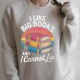 I Like Big Books Cannot Lie Librarian Reading Teacher Raglan Sleeve Sweatshirt Heather Forest