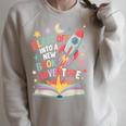 Book Adventure Reading Fun For Kids And Young Readers Raglan Sleeve Sweatshirt Heather Forest