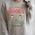 Book & Pajamas Humorous Book Lover Reading Bedtime Raglan Sleeve Sweatshirt Heather Forest