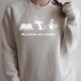 Book Cat My Needs Are Simple For Cat Mom For Men Women Raglan Sleeve Sweatshirt Heather Forest Book Cat My Needs Are Simple For Cat Mom For Men Women Raglan Sleeve Sweatshirt Heather Forest