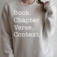 Book Chapter Verse Context Theology Christian Reformed Raglan Sleeve Sweatshirt Heather Forest