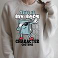 This Is My Book Character Costume Reading Book Lover Raglan Sleeve Sweatshirt Heather Forest