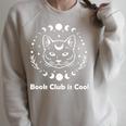 Book Club Reading Love To Read Books Moon Phase Cute Raglan Sleeve Sweatshirt Heather Forest