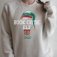 Book Critic Elf Job Christmas Raglan Sleeve Sweatshirt Heather Forest