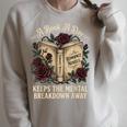 A Book A Day Keeps The Mental Breakdown Away Raglan Sleeve Sweatshirt Heather Forest