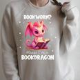 I Am The Book Dragon Bookworm Reading Book Lover Raglan Sleeve Sweatshirt Heather Forest