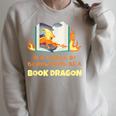 Book Dragon Librarian Book Lovers Raglan Sleeve Sweatshirt Heather Forest