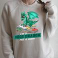 Im A Book Dragon Not A Worm Dragon Raglan Sleeve Sweatshirt Heather Forest