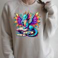 Book Dragon Reading Raglan Sleeve Sweatshirt Heather Forest
