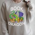 Book Dragon Smart Readers Raglan Sleeve Sweatshirt Heather Forest