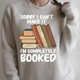 Book Fans Sorry I Can't Make It I'm Completely Booked Reader Premium Tri-Blend Raglan Sleeve Sweatshirt Heather Forest
