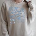 Book Girl Summer Bow Beach Seashell Summer Raglan Sleeve Sweatshirt Heather Forest