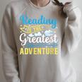Book Librarian Reading Is The Greatest Adventure Book Lover Raglan Sleeve Sweatshirt Heather Forest
