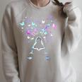 Book Lover Bookworm Reading Books Butterfly Raglan Sleeve Sweatshirt Heather Forest