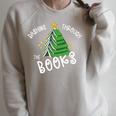 Book Lover Christmas Tree Holiday Reading Love To Read Raglan Sleeve Sweatshirt Heather Forest