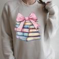 Book Lover Coquette Bow Pink Dainty Ribbon Cute Bookworm Raglan Sleeve Sweatshirt Heather Forest