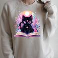Book Lover Crystal Witchy Cute Cat Kawaii Pastel Goth Raglan Sleeve Sweatshirt Heather Forest Book Lover Crystal Witchy Cute Cat Kawaii Pastel Goth Raglan Sleeve Sweatshirt Heather Forest