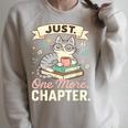 Book Lover Cute Cat Coffee Just 1 More Chapter Cozy Reading Raglan Sleeve Sweatshirt Heather Forest