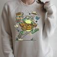 Book Lover Frog Quiet Please Cute Librarian Cartoon Raglan Sleeve Sweatshirt Heather Forest
