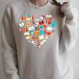 Book Lover Heart Shape Reading Club Librarian Bookworm Premium Tri-Blend Raglan Sleeve Sweatshirt Heather Forest