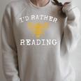 Book Lover I'd Rather Bee Reading Teacher Librarian Raglan Sleeve Sweatshirt Heather Forest