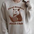 Book Lover Opossum Bookish Reader Feral Readers Book Club Raglan Sleeve Sweatshirt Heather Forest