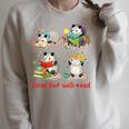 Book Lover Opossum Reading Squad Bookish Feral But Well-Read Raglan Sleeve Sweatshirt Heather Forest