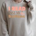 Book Lover I Read Past My Bedtime Bookworm Reader Librarian Raglan Sleeve Sweatshirt Heather Forest