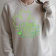 Book Lover St Patrick Day Librarian Teacher St Paddys Raglan Sleeve Sweatshirt Heather Forest