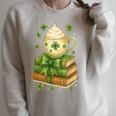Book Lover St Patricks Day Teacher Cosy Librarycore Raglan Sleeve Sweatshirt Heather Forest