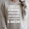 Book Lovers And Bacon Lovers Costume Bookworm Raglan Sleeve Sweatshirt Heather Forest