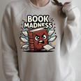 Book Madness Reading Lover School Humor Raglan Sleeve Sweatshirt Heather Forest