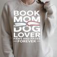 Book Mom Dog Lover Paws And Pages Forever Premium Tri-Blend Raglan Sleeve Sweatshirt Heather Forest