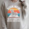 Book Mom Quiet Nights Books And Dogs Raglan Sleeve Sweatshirt Heather Forest