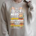 Book Nerd Books Reader Writer Student Teacher Reading Author Raglan Sleeve Sweatshirt Heather Forest