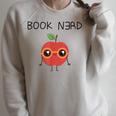 Book Nerd Teacher Apple Backwards E For Men Women Kids Raglan Sleeve Sweatshirt Heather Forest