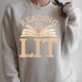 Book Novel Abendteuer Story Reading Raglan Sleeve Sweatshirt Heather Forest