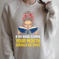 If My Book Is Open Reader Premium Tri-Blend Raglan Sleeve Sweatshirt Heather Forest