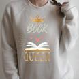 Book Queen Book Lovers Bookworm Reading Novelty Shirt Raglan Sleeve Sweatshirt Heather Forest
